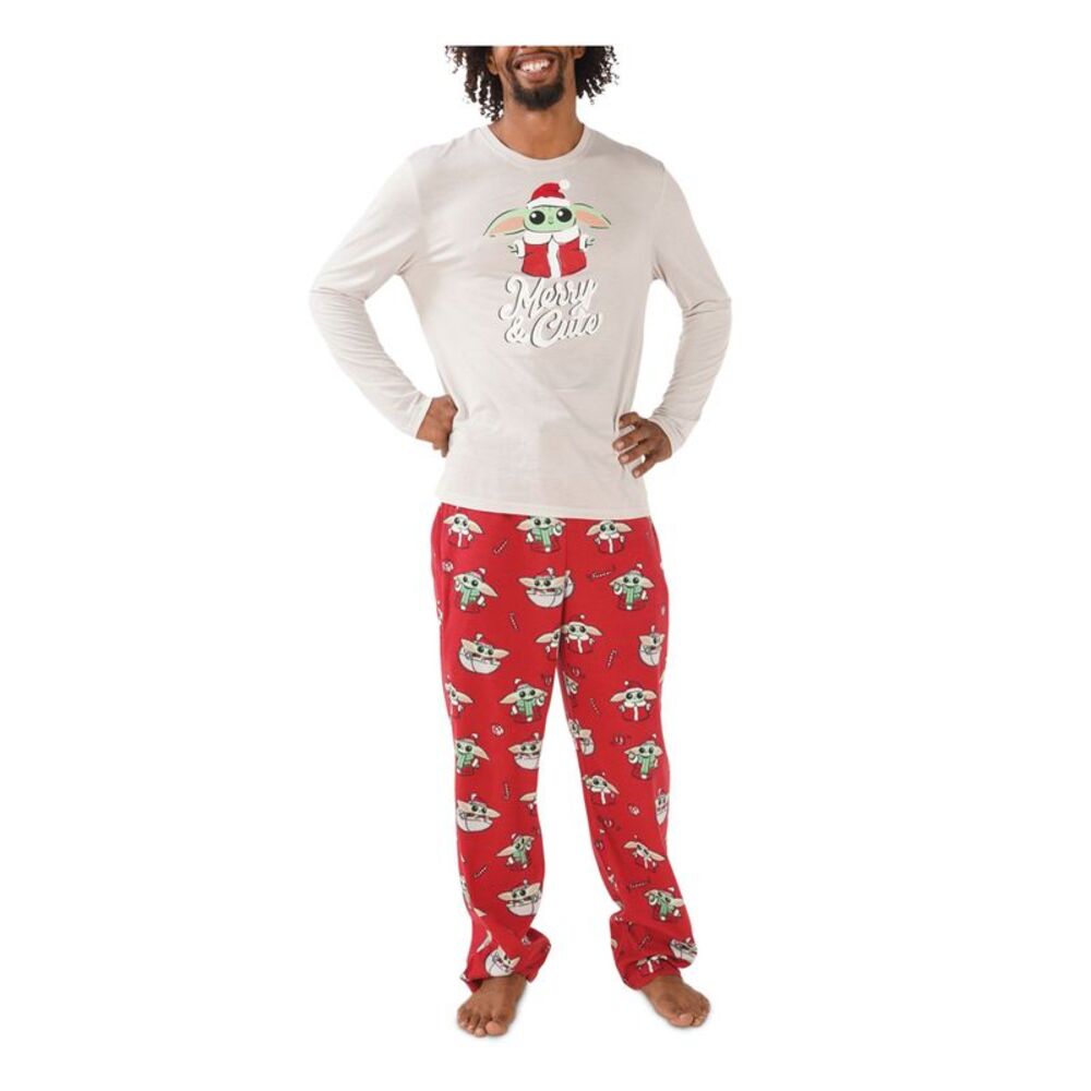 NWT MUNKI MUNKI Mens Red Graphic Top Long Sleeve Pajamas S